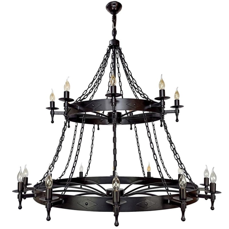 Two-Tier Metal Chandelier (70 + 110 cm) - Crafdeco