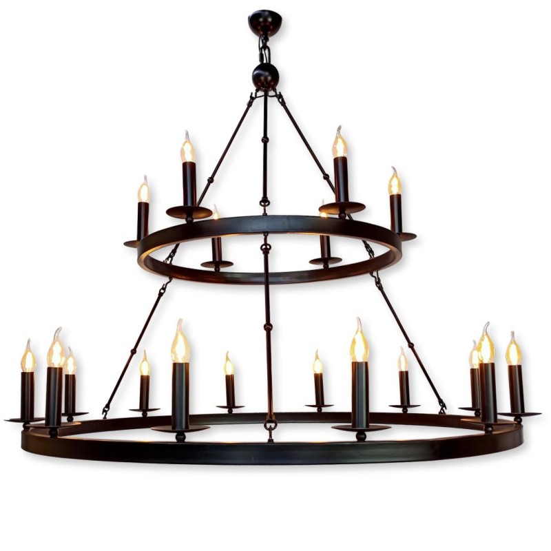 Black Metal CASTLE 70 + 130 cm Chandelier  - Crafdeco
