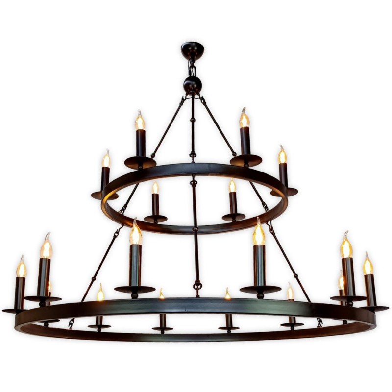 Black Metal CASTLE 70 + 130 cm Chandelier  - Crafdeco