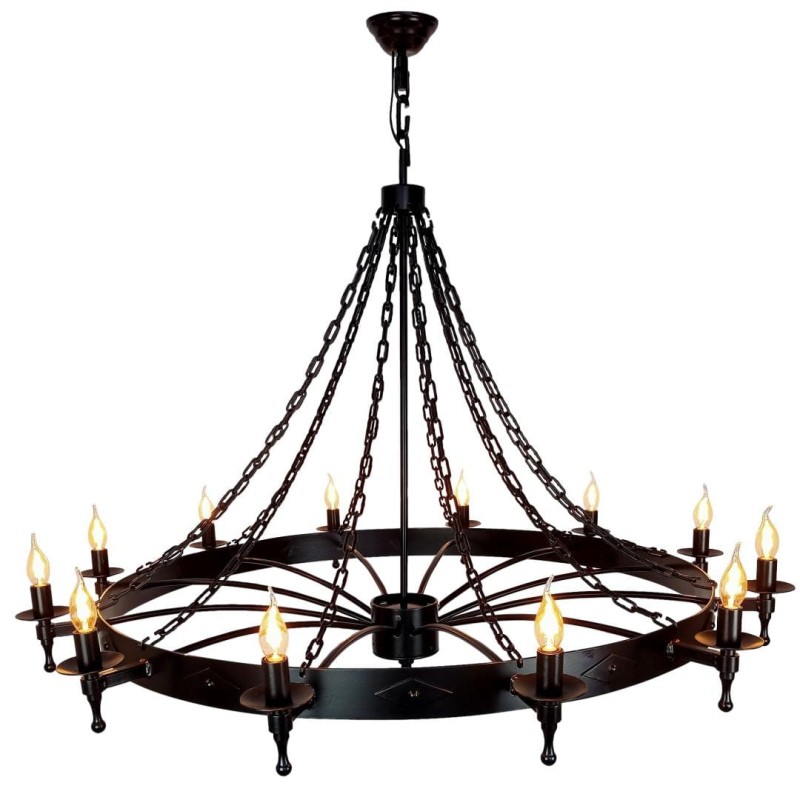 Metalowy żyrandol 110 12z Czarny - Crafdeco