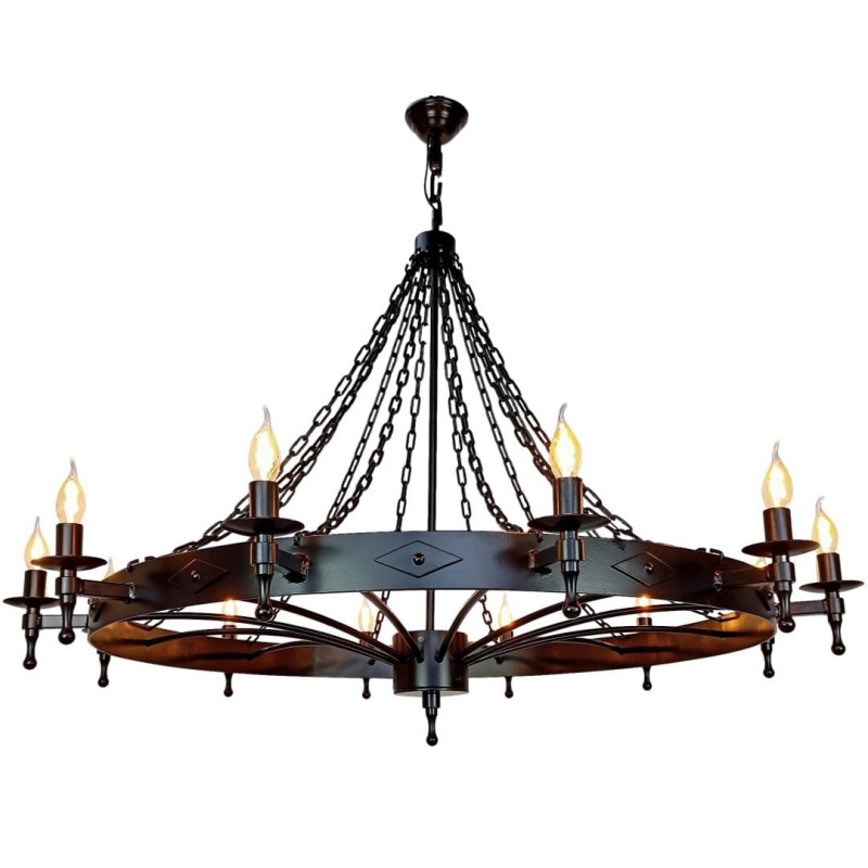 Metalowy żyrandol 110 12z Czarny - Crafdeco