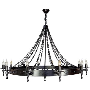 Metal Chandelier 110 12z Black