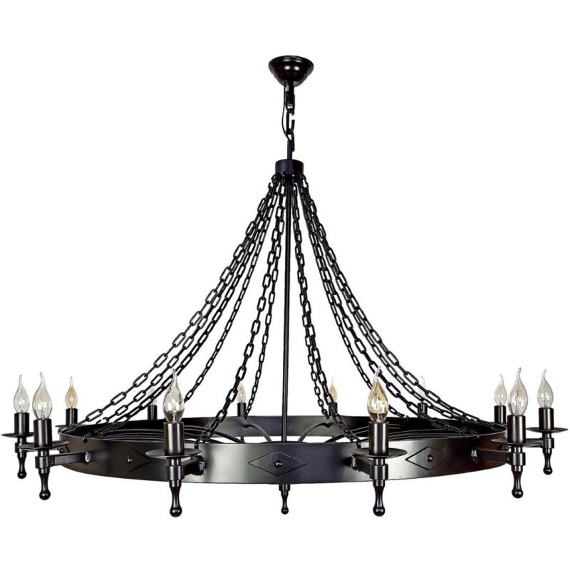 Metalowy żyrandol 110 12z Czarny - Crafdeco