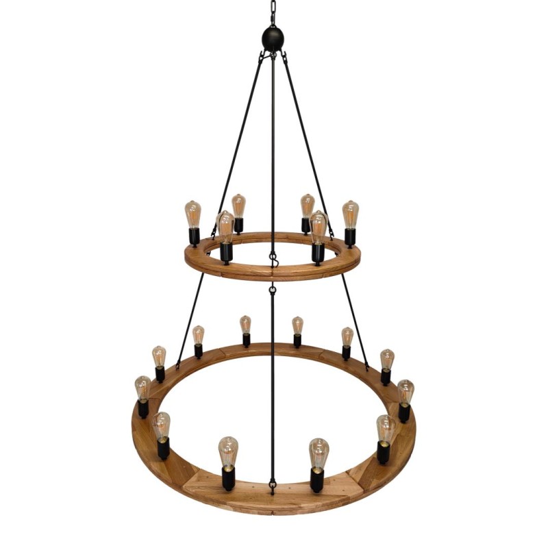 Two-tier rustic chandelier 70+120- Crafdeco