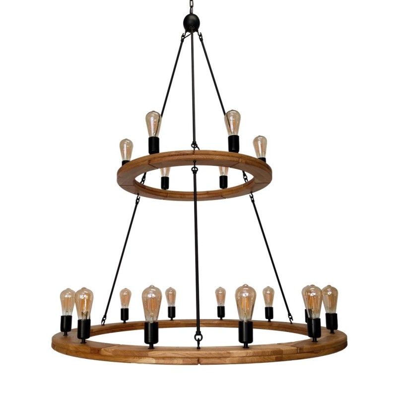 Two-tier rustic chandelier 70+120- Crafdeco