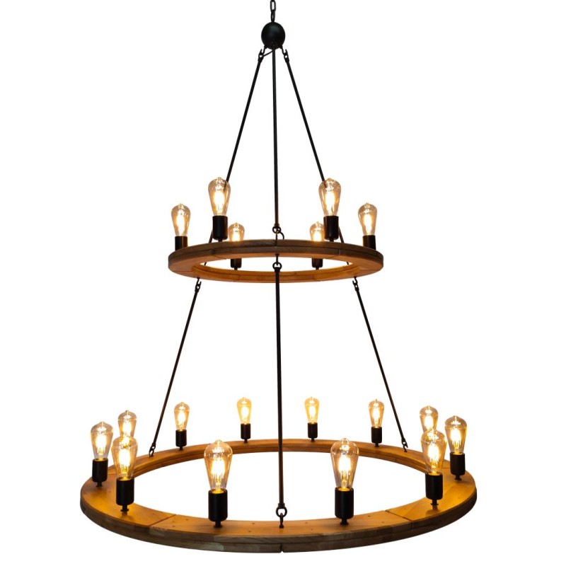 Two-tier rustic chandelier 70+120 - Crafdeco