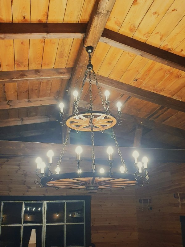 Two-Tier Wooden Circle Chandelier 60 + 110 cm - Crafdeco