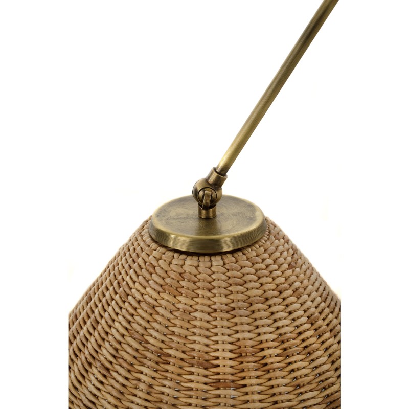Wicker Brass Wall Sconce , Crafdeco