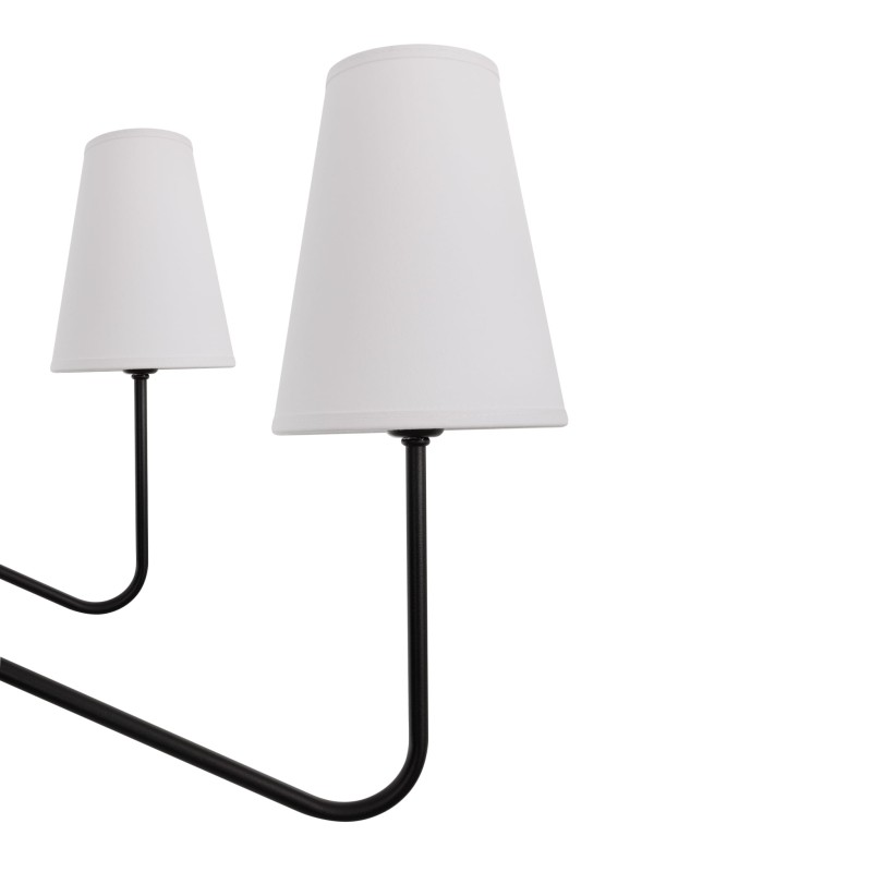 Chandelier SIMPLE PLUS L Black – Narrow White Shades (Crafdeco)