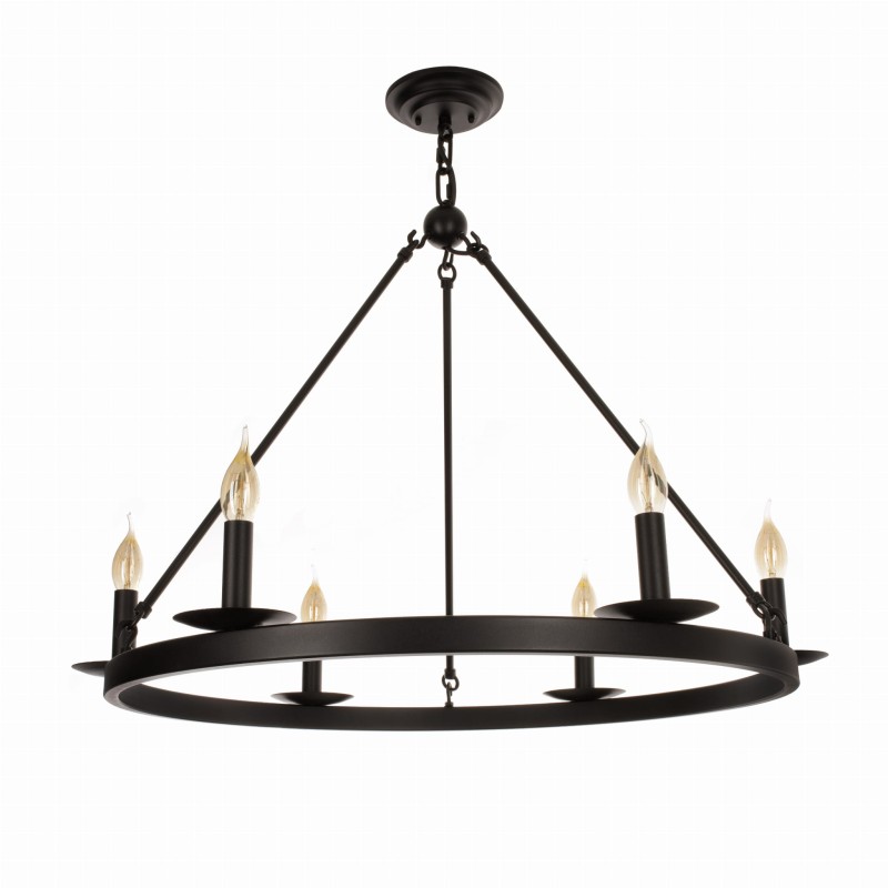 Black Metal CASTLE 70cm Chandelier  - Crafdeco
