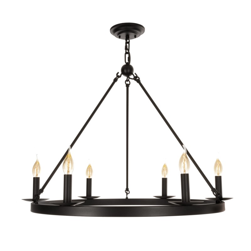 Black Metal CASTLE 70cm Chandelier  - Crafdeco