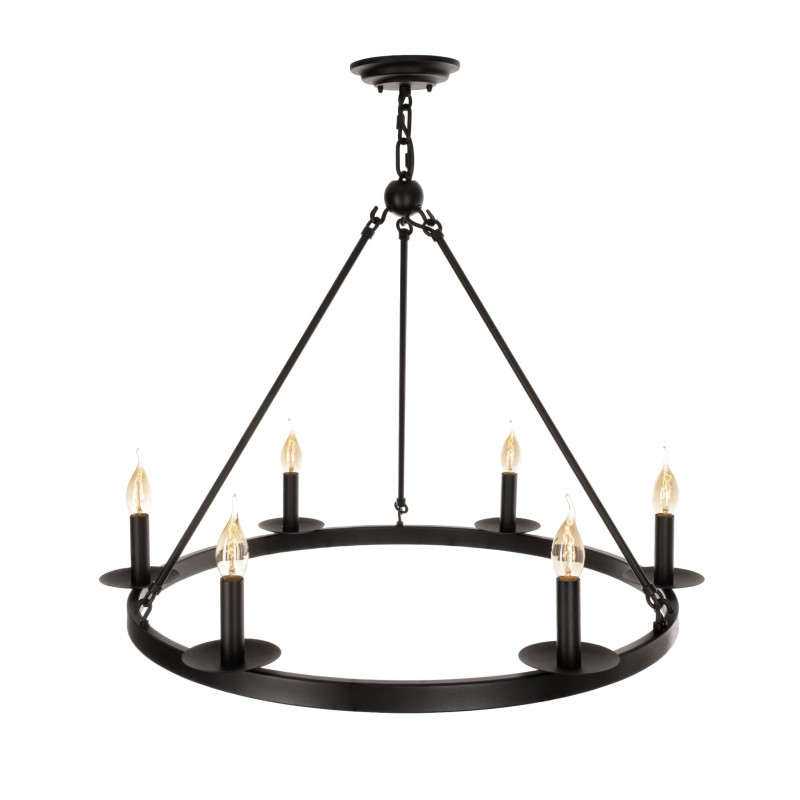Black Metal CASTLE 70cm Chandelier  - Crafdeco