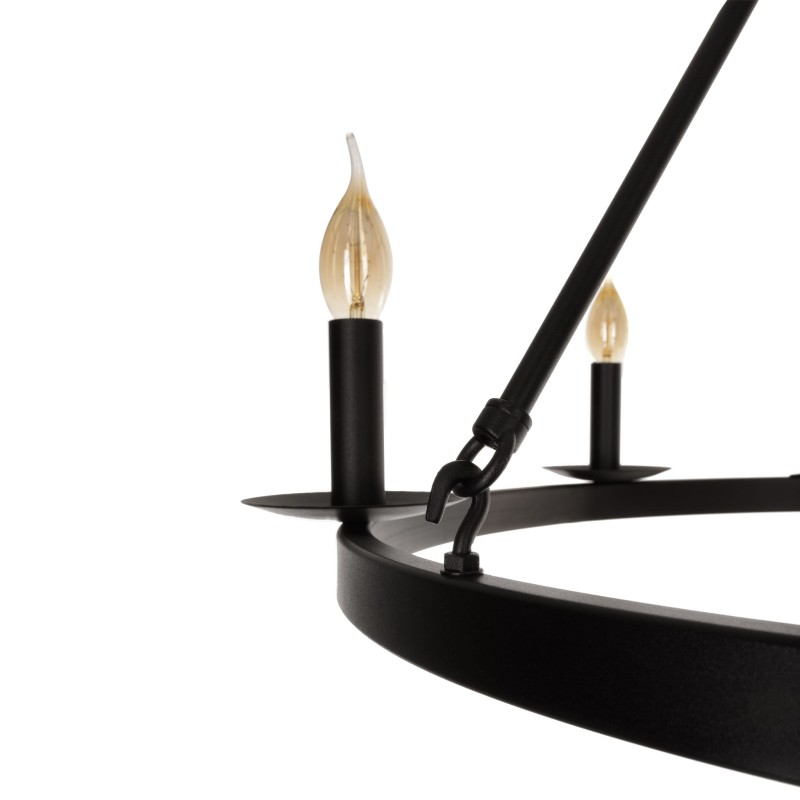 Black Metal CASTLE 70cm Chandelier  - Crafdeco
