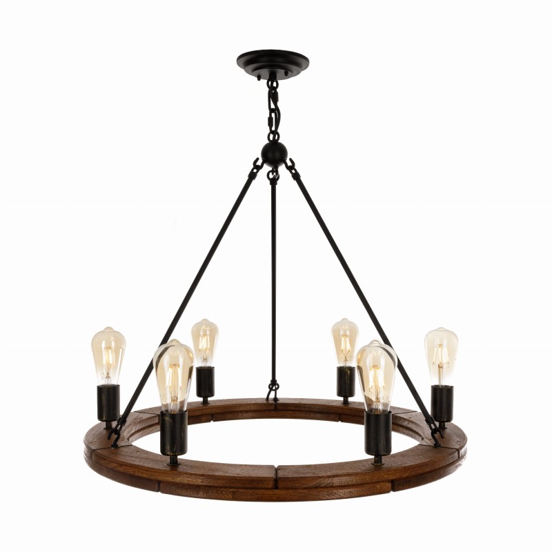 Rustic Chandelier Circle 70 6z, Crafdeco
