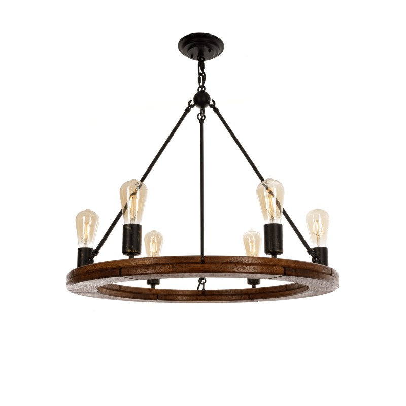 Rustic Chandelier Circle 70 6z, Crafdeco