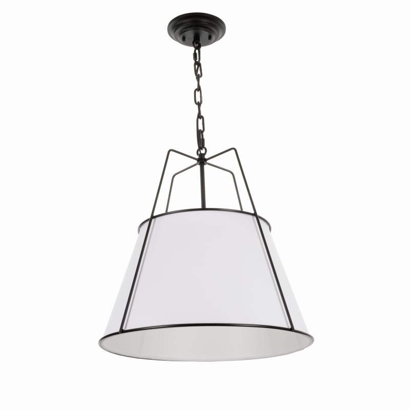 AMBER Black Lamp, white lampshade, Crafdeco