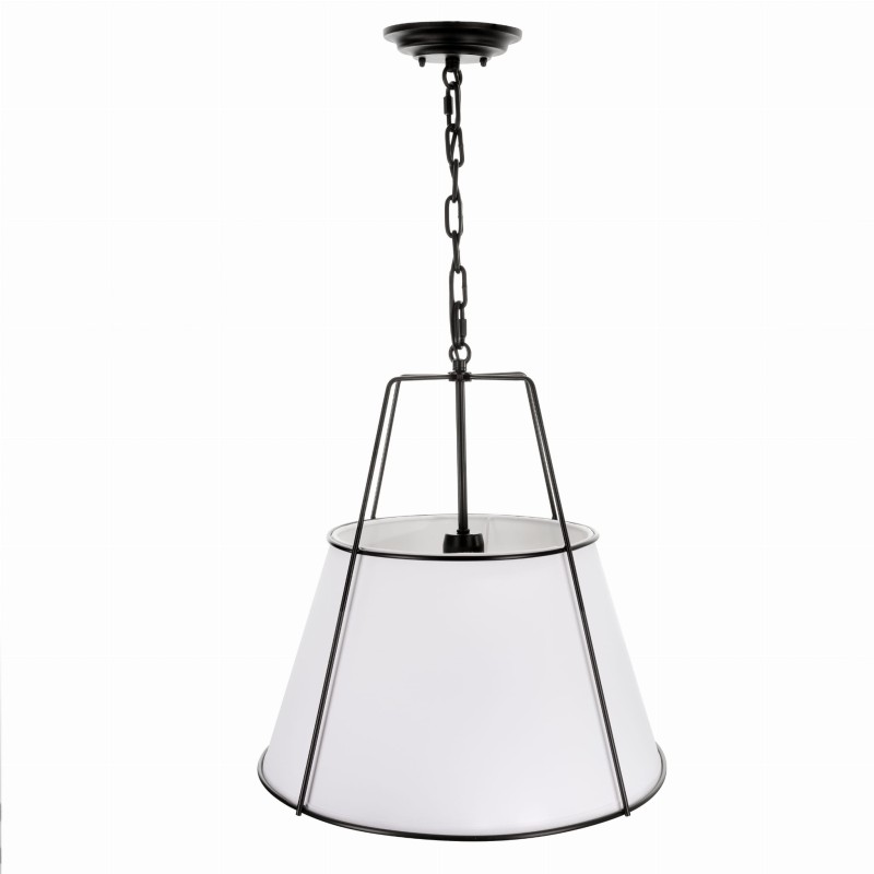 AMBER Black Lamp, white lapmshade,Crafdeco