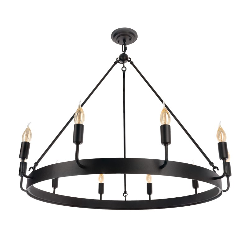 Żyrandol kuty czarny 80 10 z- Crafdeco