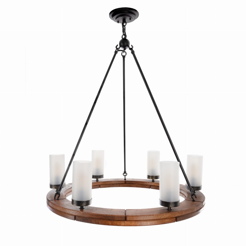 70 cm Rustic Wheel Chandelier, 6k, Crafdeco