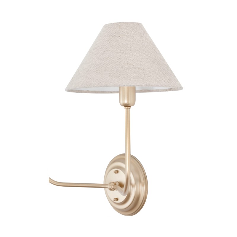ELEGANCE TWIN Gold wall lamp- linen lampshade - Crafdeco