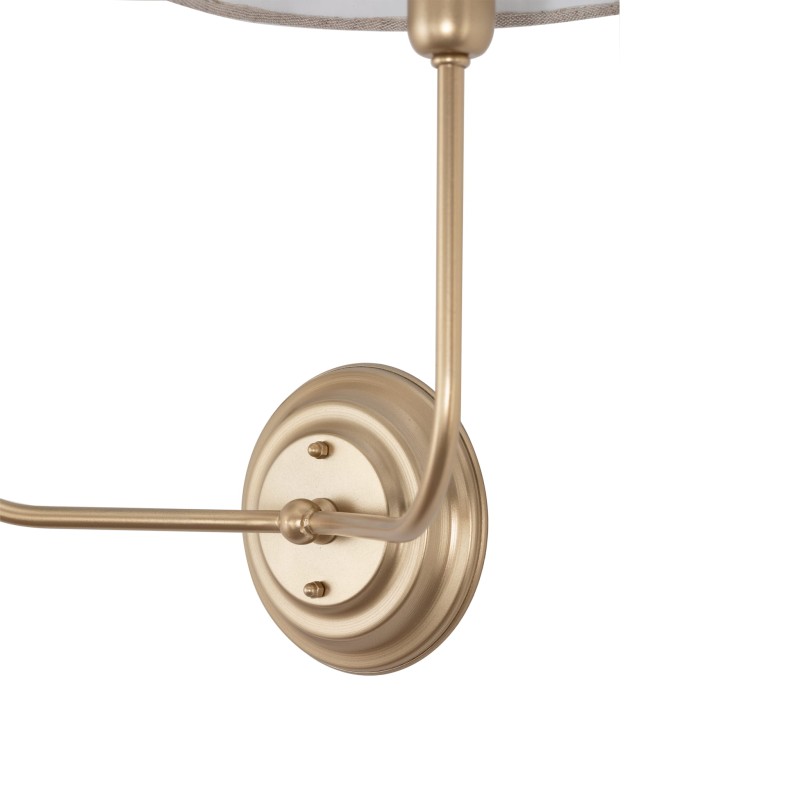 ELEGANCE TWIN Gold wall lamp- linen lampshade - Crafdeco