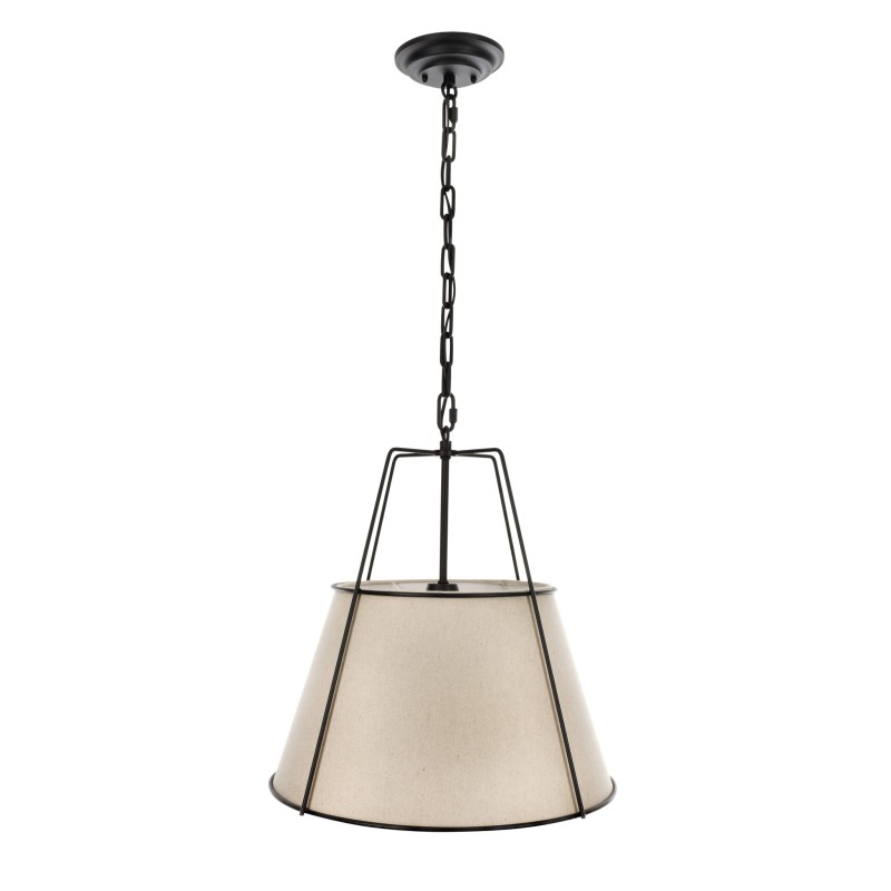 AMBER Black Lamp, linen lampshade ,Crafdeco