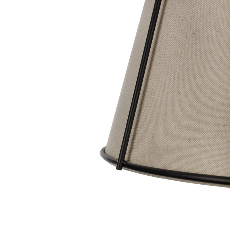 AMBER Black Lamp, linen lapmshade,Crafdeco