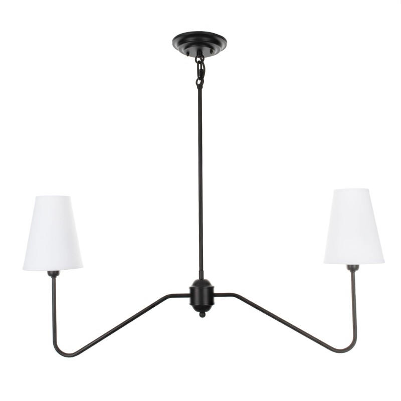 SIMPLE XS Black Chandelier-(white lampshade)-Crafdeco