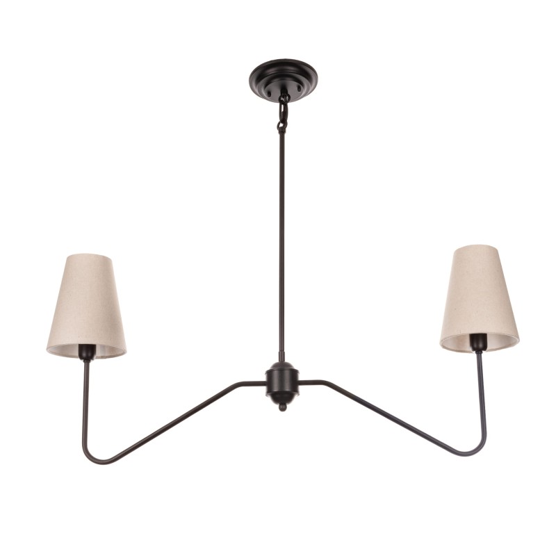 SIMPLE XS Black Chandelier-(linen lampshade)-Crafdeco