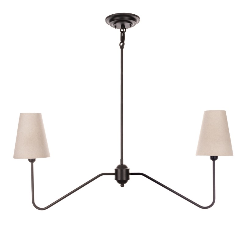 SIMPLE XS Black Chandelier-(linen lampshade)-Crafdeco
