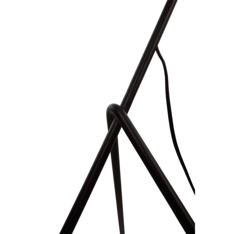 Black Standing Lamp with Linen Shade , Crafdeco