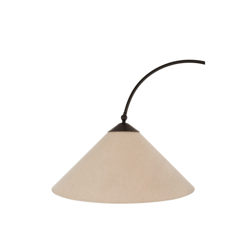 Black Standing Lamp with Linen Shade , Crafdeco