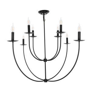 Deer Chandelier Black