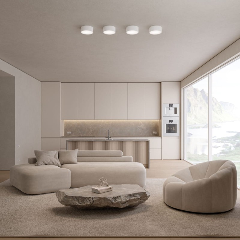 White Flush Mount Ceiling Lamp – 20 cm