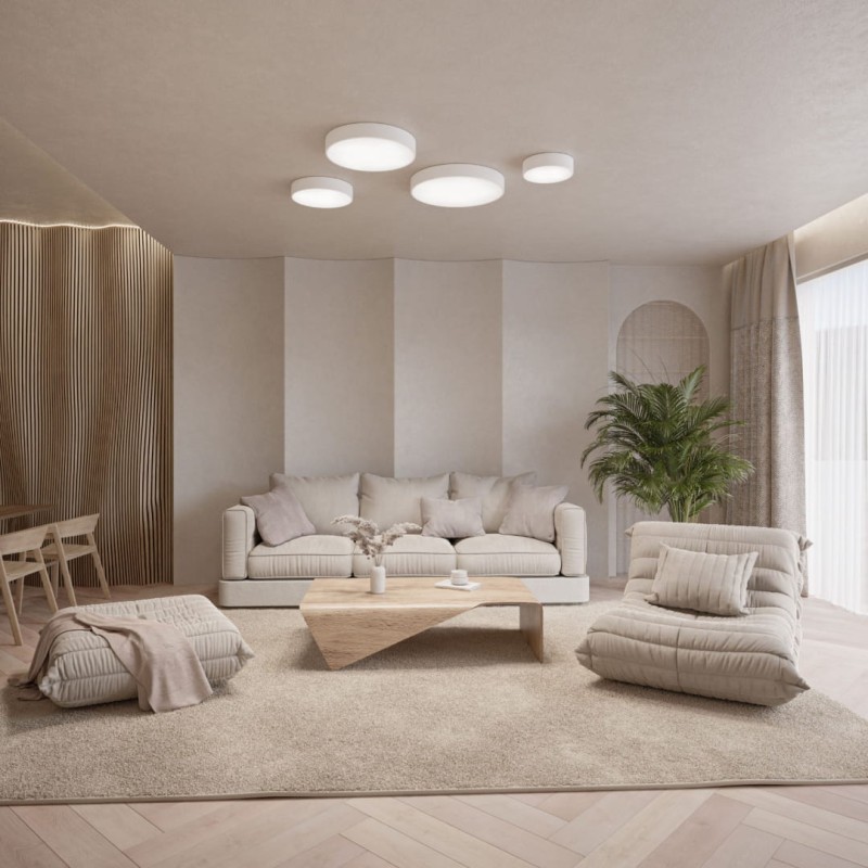 White Flush Mount Ceiling Lamp – 60 cm