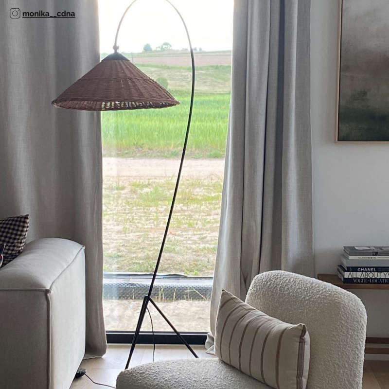 Wicker Standing Lamp, Crafdeco