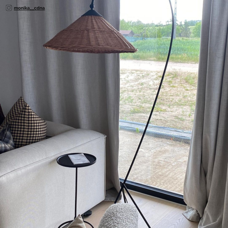 Wicker Standing Lamp, Crafdeco