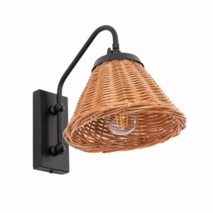 Lila black Wicker Sconce