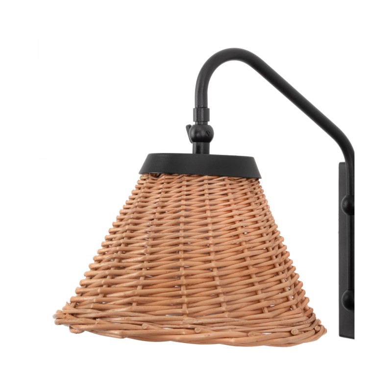 Lila black Wicker Sconce, crafdeco