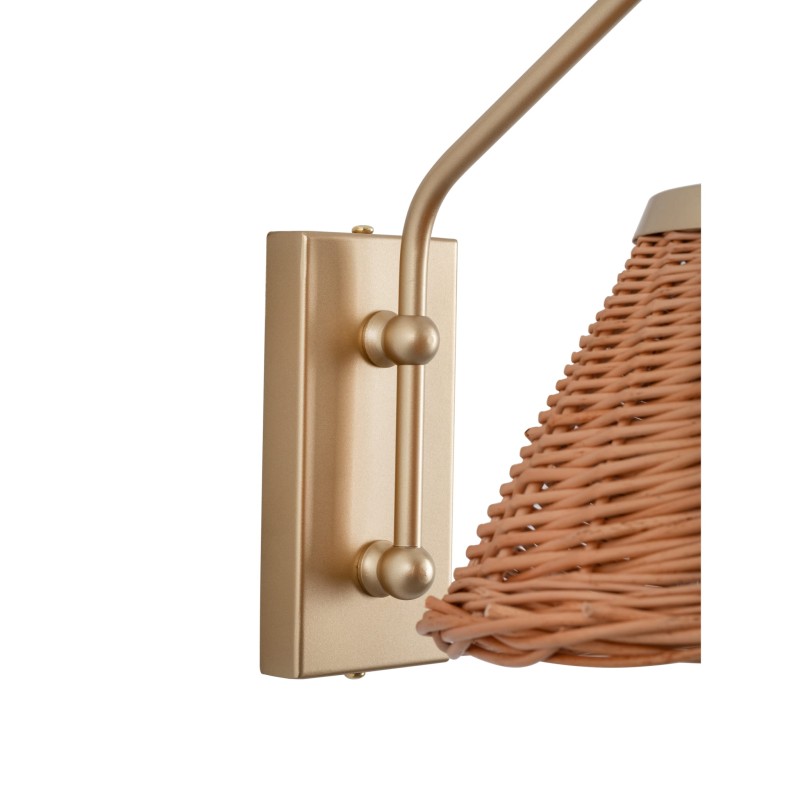 Lila Gold Wicker Sconce, crafdeco