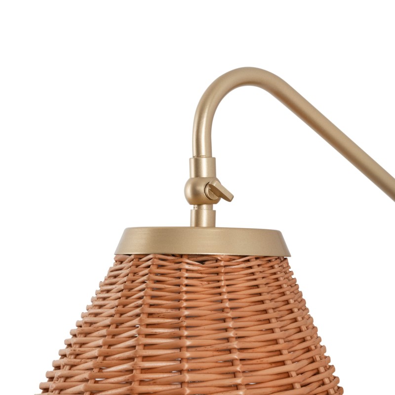 Lila Gold Wicker Sconce, crafdeco