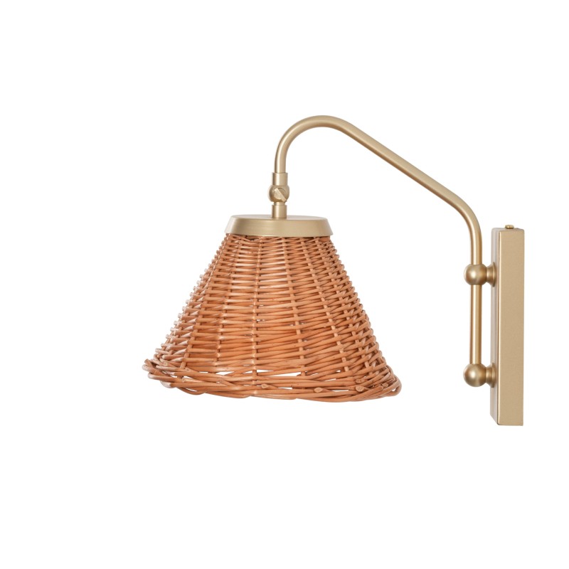 Lila Gold Wicker Sconce, crafdeco