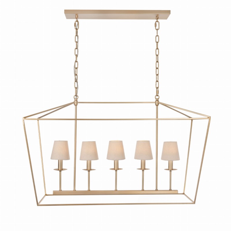 GENTLE L Gold Chandelier-Crafdeco