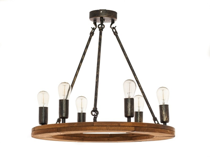 Rustic Chandelier Circle 50 6z  - Crafdeco