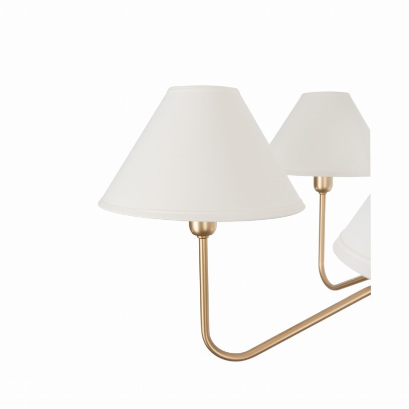 Żyrandol Simple plus S złota, biały abażur ,szeroki,Crafdeco