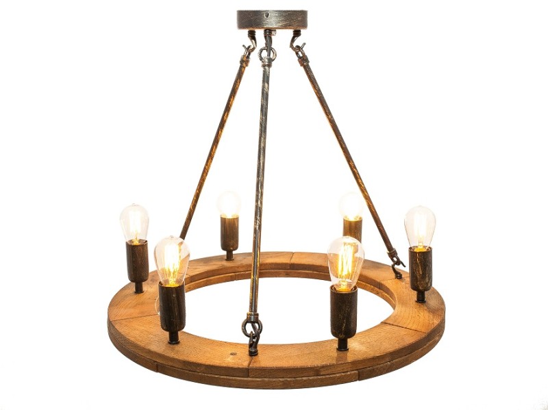 Rustic Chandelier Circle 50 6z - Crafdeco