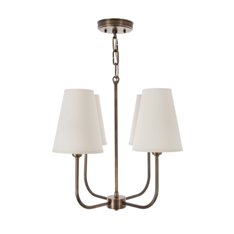 Liora Brass Lamp, white lampshade , Crafdeco
