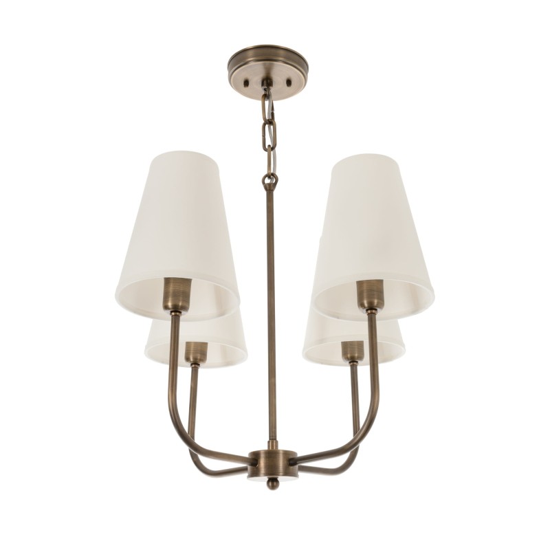 Liora Brass Lamp, white lampshade , Crafdeco