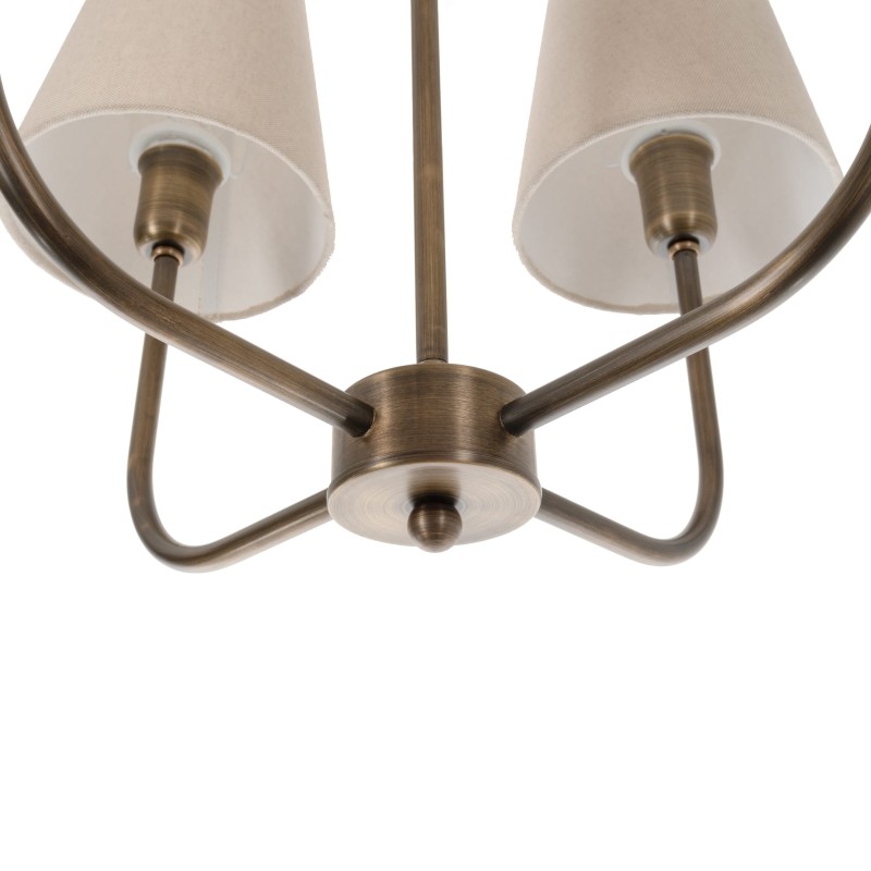 Liora Brass Lamp, linen lampshade , Crafdeco