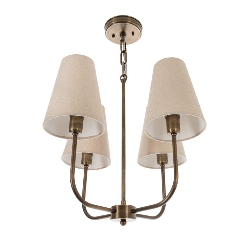 Liora Brass Lamp, linen lampshade , Crafdeco